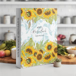 Sunflower Bridal Shower Recipe Binder<br><div class="desc">Collect recipes for the bride to be and organize them in this pretty floral binder! Chic vintage sunflowers. Customize the front with the Bride-to-Be's name and shower date, and add customization to the spine using the fields provided. This is a fun way to bring an activity to the shower and...</div>