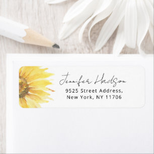 Sunflower bridal shower Return Address