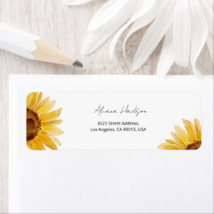 Sunflower bridal shower Return Address Label