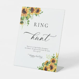 Sunflower Bridal Shower Ring Hunt Sign