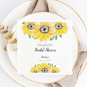 Sunflower Bridal Shower Script Personalized Chic Napkin
