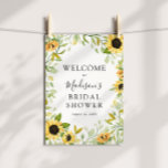 Sunflower Bridal Shower Welcome Sign<br><div class="desc">Welcome guests to your bridal shower with this beautiful poster, featuring a frame of sunflowers and greenery. Add the guest of honor's name, shower date and custom welcome text using the fields provided.</div>