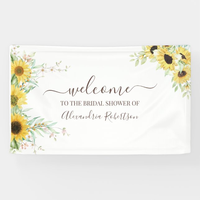 Sunflower Bridal Wedding Shower Welcome Banner (Horizontal)