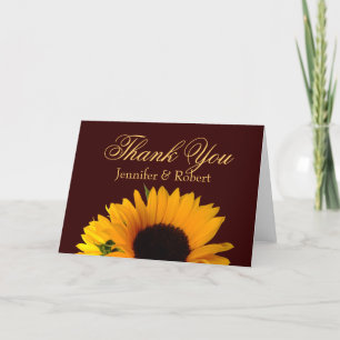 Sunflower  Bride and Groom Thank You