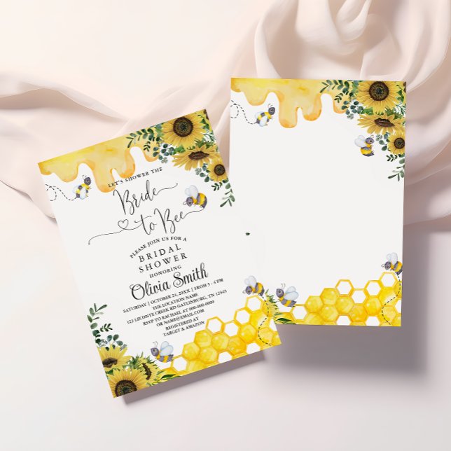 Sunflower Bride to Bee Bridal Shower Invitation (Creator Uploaded)