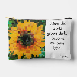  Sunflower Bright Floral Pixel Art Accessory Pouch