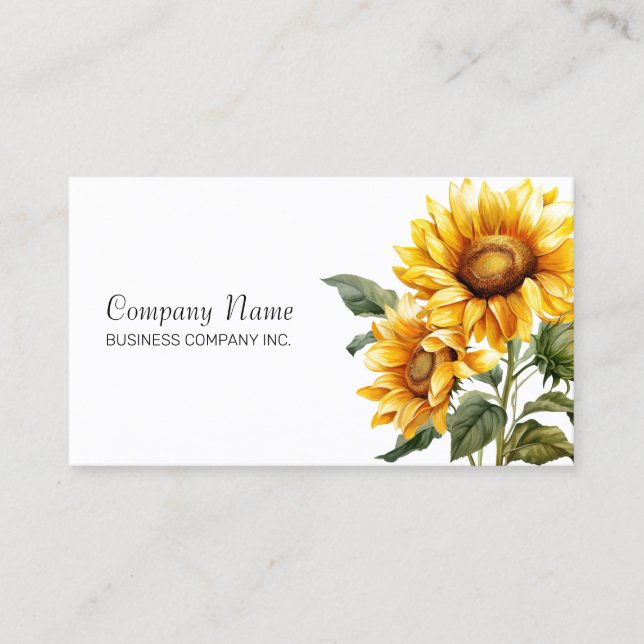Sunflower Bright Florals Professional Business Card (Front)