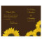 Sunflower Brown Yellow Wedding Program