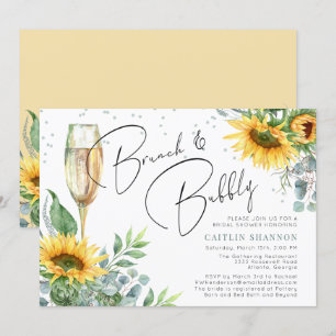 Sunflower Brunch and Bubbly Bridal Shower Invitation