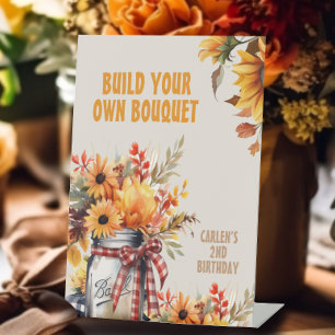 Sunflower Build Your Own Bouquet Pedestal Sign