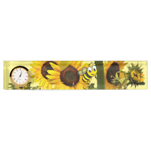 Sunflower Bumblebee Desk Nameplate