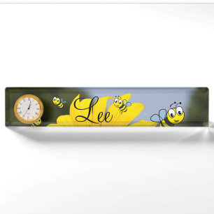 Sunflower Bumblebee Desk Nameplate