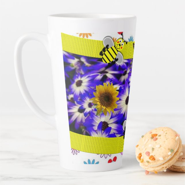 Sunflower Bumblebee Latte Mug (In Situ)
