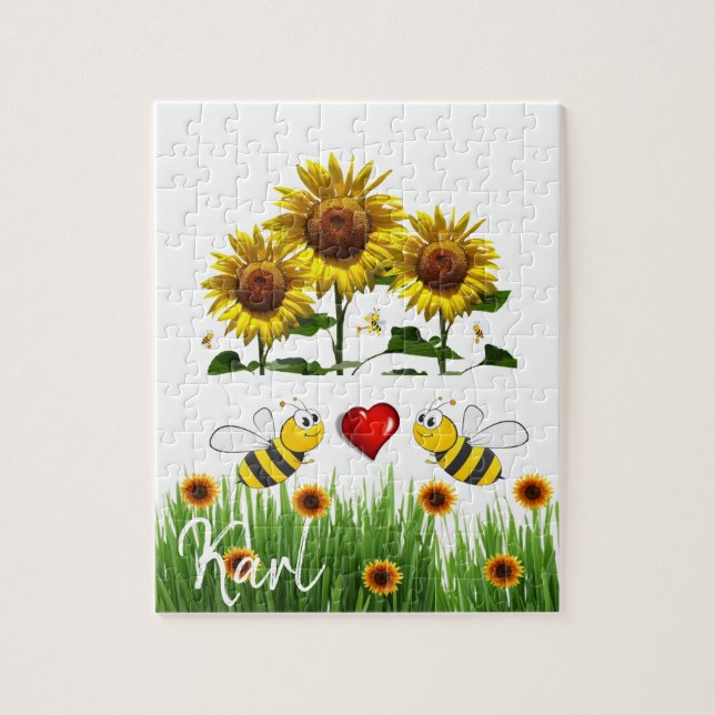 Sunflower Bumblebee Puzzles (Vertical)