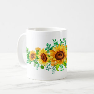 Sunflower Bunch Graphic Coffee Mug