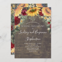 Sunflower Burgundy Red Rose Wedding Anniversary