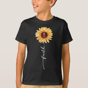Sunflower Burgundy Ribbon Brain Aneurysm Awareness T-Shirt
