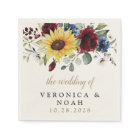 Sunflower Burgundy Roses Navy Blue Rustic Wedding