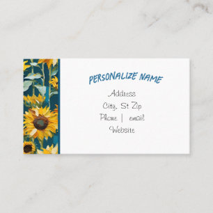 Sunflower business Card, calling card. Business Card