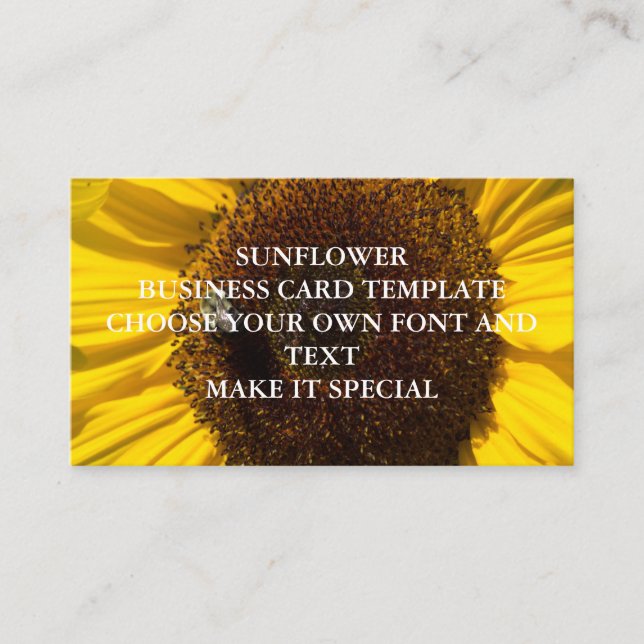 SUNFLOWER BUSINESS CARD TEMPLATE (Front)