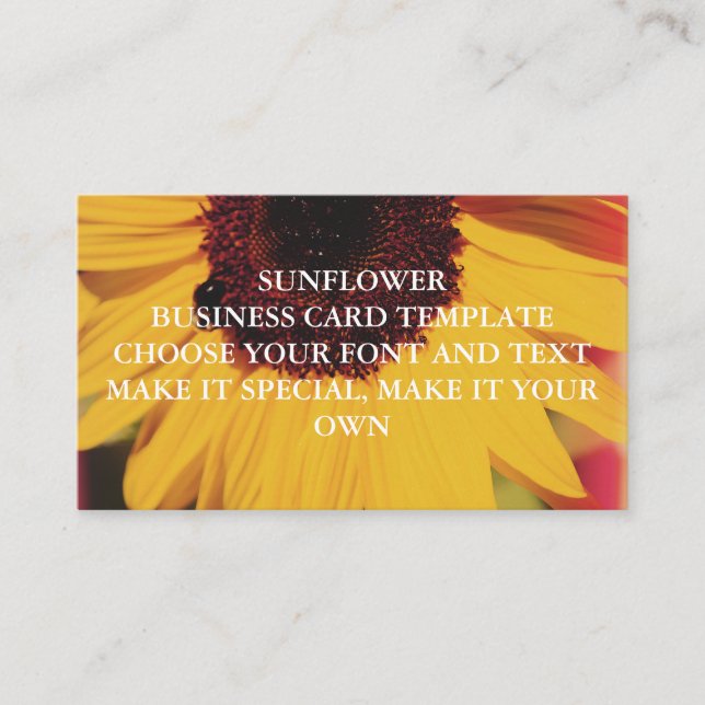 SUNFLOWER BUSINESS CARD TEMPLATE (Front)