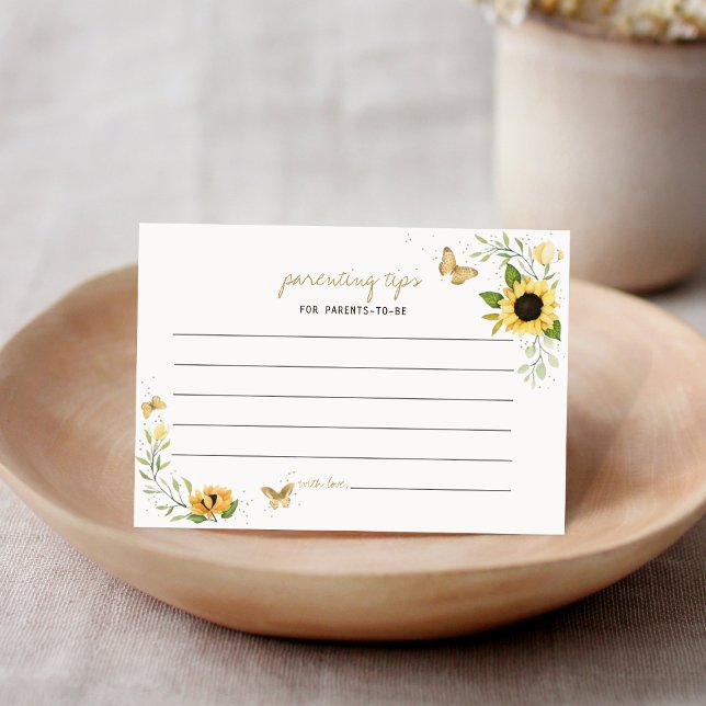 Sunflower & Butterflies Parenting Tips Advice Card (Creator Uploaded)