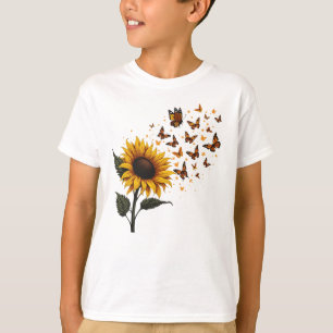 Sunflower & Butterflies Vintage Art T-Shirt