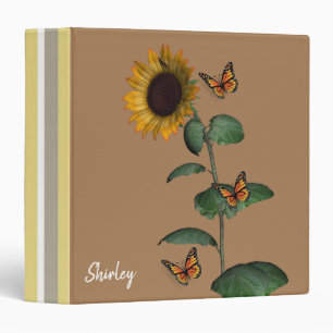 Sunflower Butterfly Avery Binder