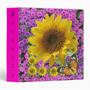 Sunflower Butterfly Avery Binder