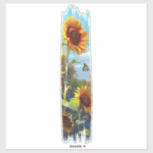 Sunflower & Butterfly Brushstroke Paint