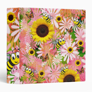 Sunflower Butterfly Bumblebee Avery Binder