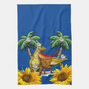 Sunflower Butterfly Dinosaur  Kitchen Towel