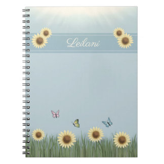 Sunflower Butterfly Garden Spiral Notebook