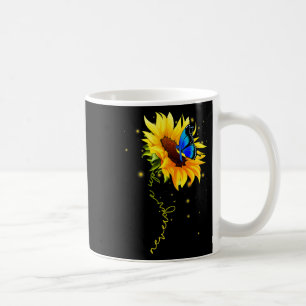 Sunflower Butterfly Never Give Up Down Syndrome Coffee Mug
