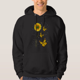 Sunflower Butterfly Never Give Up Multiple Scleros Hoodie