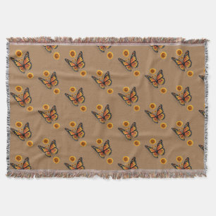 Sunflower Butterfly Throw Blanket