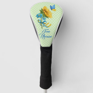 Sunflower & Butterfly Ukraine Support   Golf Head Cover