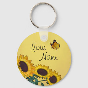 Sunflower & Butterfly's Keychain