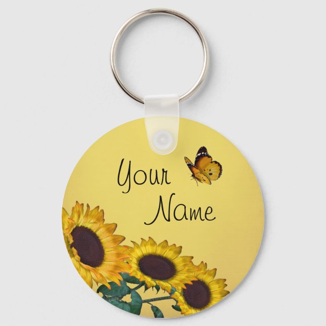 Sunflower & Butterfly's Keychain (Front)