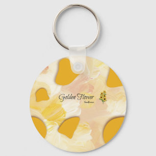 sunflower button  keychain