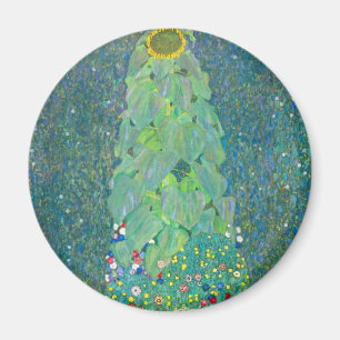 Sunflower by Klimt, Vintage Flowers Art Nouveau Magnet