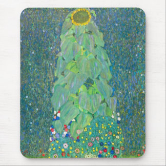 Sunflower by Klimt, Vintage Flowers Art Nouveau Mouse Pad