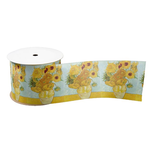 sunflower by Vincent Van Gogh,post impressionist p Satin Ribbon (Spool)