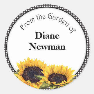 Sunflower Canning Jar Personalized Stickers