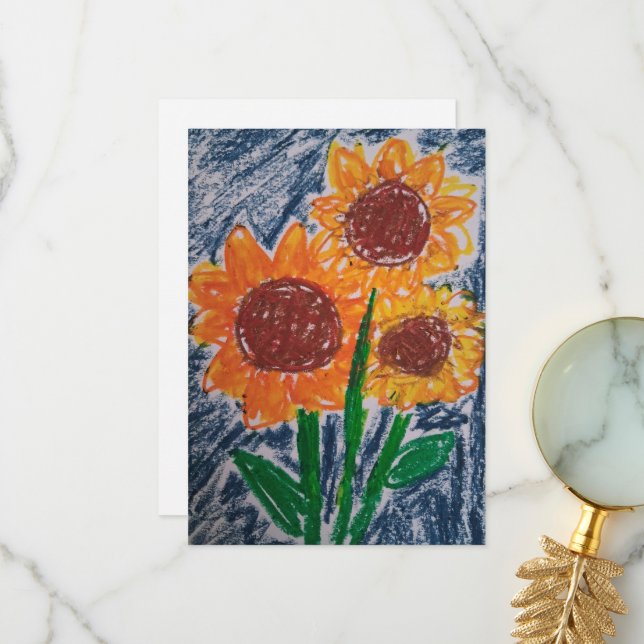 Sunflower card (Front/Back In Situ)