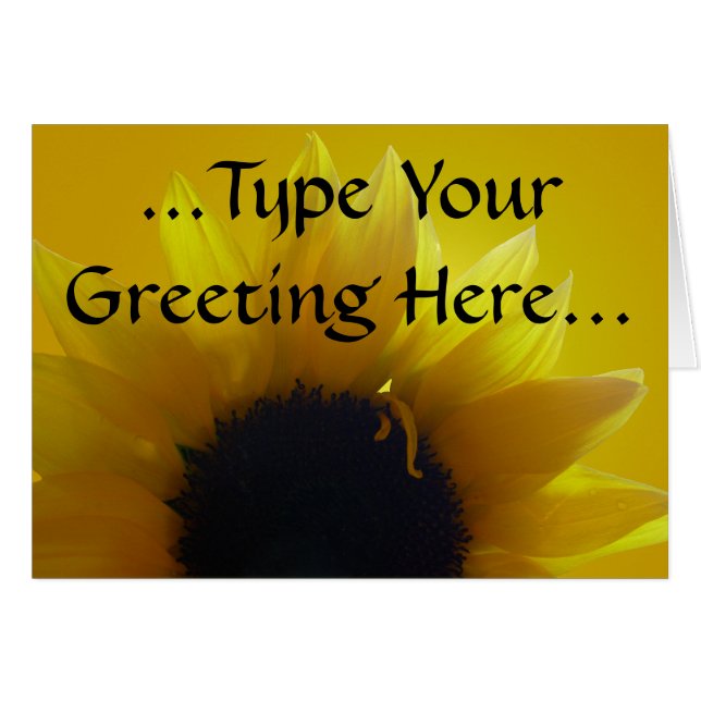 Sunflower Card Yellow Flower Card Personalized (Front Horizontal)