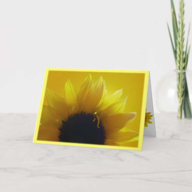 Sunflower Card Yellow Flower Greeting Card (Front)