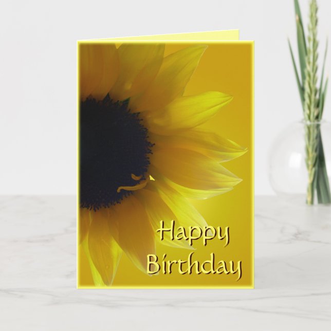 Sunflower Card Yellow Flower Greeting Card (Front)