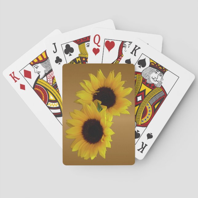 Sunflower Cards Custom Summer Flower Playing Cards (Back)