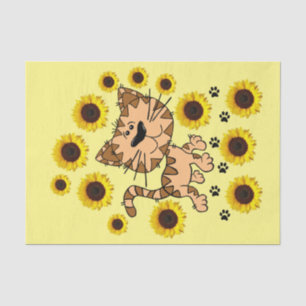 Sunflower Cat Kitten Tissue Paper